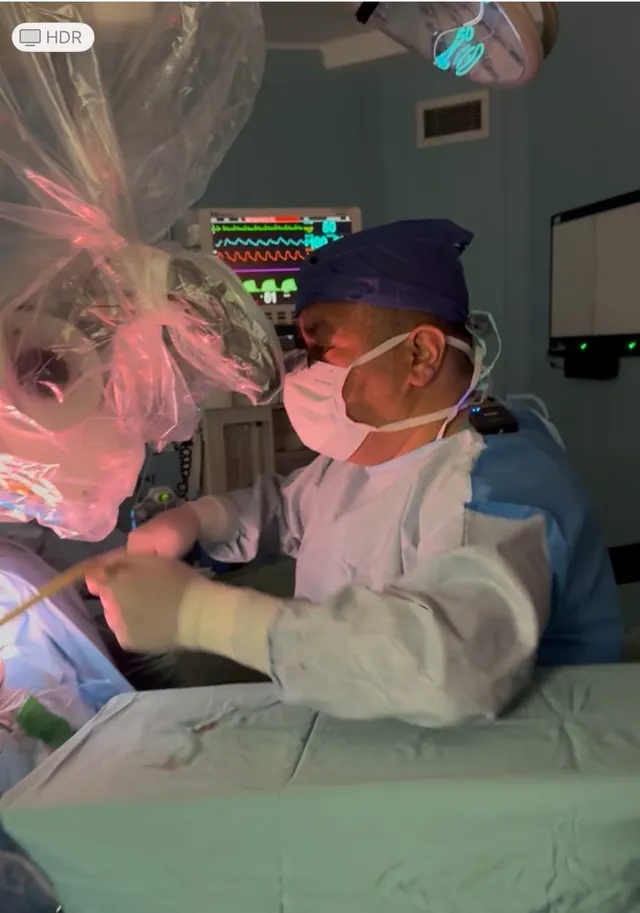Neurosurgery with surgical microscope