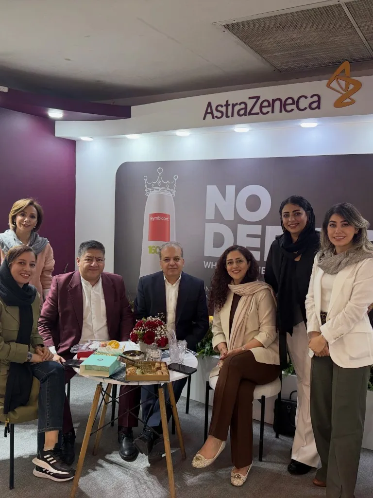 Prof. Guive Sharifi with colleagues at the AstraZeneca stand at the pulmonary congress