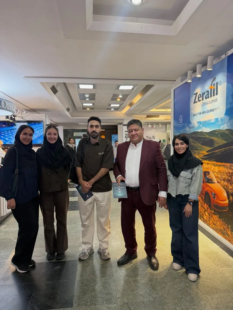 Prof. Guive Sharifi with colleagues in the exhibition hall of the Tehran pulmonary congress
